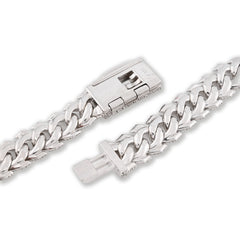 12MM 925 Silver 14.83CTW Natural Diamond Snake Cuban Chain 18In 96.7gms Necklace