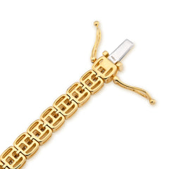 5MM 10k Yellow Gold 16.8gms 3.71CTW Pure Round/Baguette Diamond Tennis Bracelet