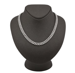 8MM 925 Silver 11.67CTW Pure Diamond 72.6gms Cuban Link ICED Chain 22In Necklace