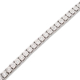 3.5MM 10k White Gold 11gm 1CTW Natural Diamond Illusion Tennis Bracelet 7 Inches