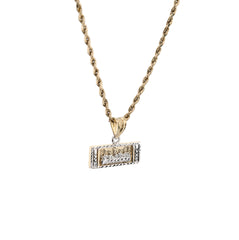 1/10th 10k Gold Bonded 925 Last Supper Pendant Two Tone Diamond Cut 1.2gms Charm