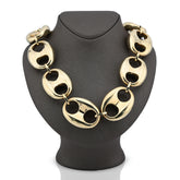 38MM 10k Yellow Gold Gucci Link Chain Men 24" Necklace 122.25gms
