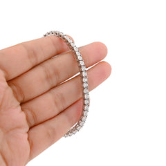 3.5MM 10k White Gold 11gm 1CTW Natural Diamond Illusion Tennis Bracelet 7 Inches