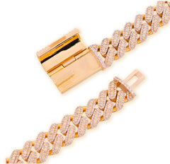 12MM 10k Yellow Gold 25CTW Natural Diamond 180gms Cuban Mens Chain 24In Necklace