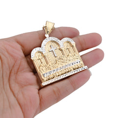 1/10th 10k Gold Bonded 925 Diamond Cut Last Supper 2 Tone Pendant 8.2g Men Charm