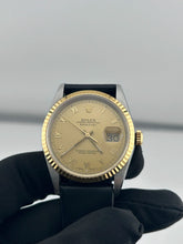 Rolex Datejust 36 Champagne Roman Dial on Generic Black Leather Band Ref. 16233