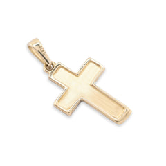 10k Yellow & White Gold Cross Pendant Religious 0.7gms Charm For Unisex Adults