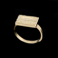 10kt Yellow Gold Mens Last Supper Religious Ring