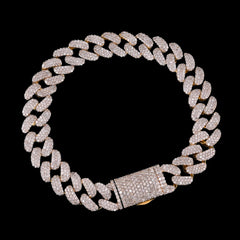 10k Yellow Gold Men 5.12CTW Natural Diamond Cuban Bracelet 38.1g 8 Inch Armlet