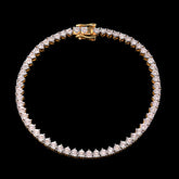 10k Yellow Gold Men 0.78CTW Natural Diamond Tennis Bracelet 7g 7In Armlet