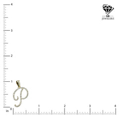 10k Yellow Gold Initial P Pendant 0.14 CTW Natural Diamond 1.11g Alphabet Charm