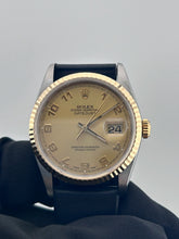 Rolex Datejust 36 Champagne Arabic Dial on Generic Black Leather Band Ref. 16233