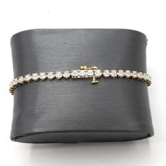 10k Yellow Gold 0.75CTW Diamond Graduating 11MM Clove Tennis Bracelet - 7 Inches