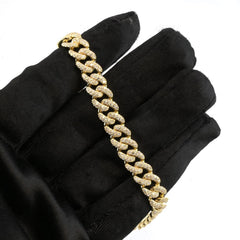 10k Yellow Gold 4.85 CTW Natural Round Diamond Cuban Bracelet 25.1g Armlet - 8"