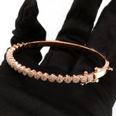 Ladies 10k Rose Gold 1.23 CTW Natural Diamond Solid Bracelet 22.1g Armlet - 7.5"