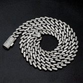 8MM 10k White Gold 2 Row 5.25CTW Diamond Cuban Necklace 41.73g Chain - 20 Inches