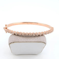 Ladies 10k Rose Gold 1.23 CTW Natural Diamond Solid Bracelet 22.1g Armlet - 7.5"