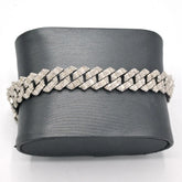 10MM Mens 925 Silver 5.5 CTW Round/Baguette Diamond Bracelet 8" Hip Hop Armlet