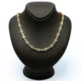 7.5MM 10k Yellow Gold Round/Baguette 22CTW Diamond 22" Tennis Necklace 50g Chain