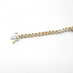 10k Yellow Gold 0.75CTW Diamond Graduating 11MM Clove Tennis Bracelet - 7 Inches