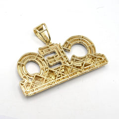 10k Yellow Gold 3.51 CTW Diamond "CEO" Gold Sky Line Pendant 16.36g Men Charm