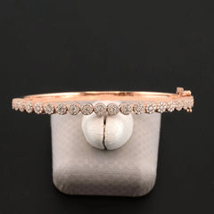 Ladies 10k Rose Gold 1.23 CTW Natural Diamond Solid Bracelet 22.1g Armlet - 7.5"