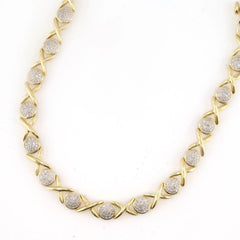 10k Yellow Gold 0.55CTW Round Diamond XOX Shape Bracelet 9.57g Armlet - 7 Inches