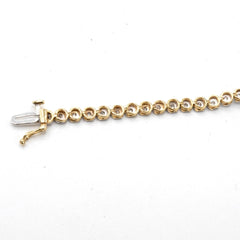 10k Yellow Gold 0.75CTW Diamond Graduating 11MM Clove Tennis Bracelet - 7 Inches