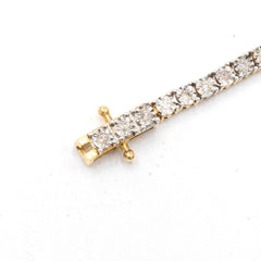 3MM 10k Yellow Gold 2.85CT Diamond 3 Graduating 16MM Heart 7.5" Tennis Bracelet