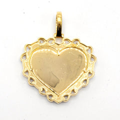 10k Yellow Gold 1.10CTW Diamond Heart Memory Pendant Infinity Border 16.5g Charm