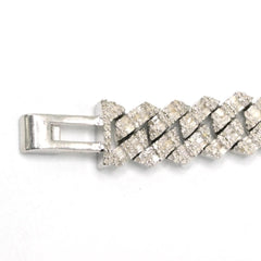 10MM Mens 925 Silver 5.5 CTW Round/Baguette Diamond Bracelet 8" Hip Hop Armlet