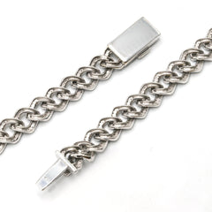 8MM 10k White Gold 2 Row 5.25CTW Diamond Cuban Necklace 41.73g Chain - 20 Inches