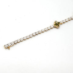 10k Yellow Gold 0.75CTW Diamond Graduating 11MM Clove Tennis Bracelet - 7 Inches