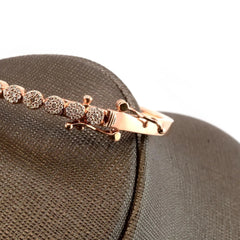 Ladies 10k Rose Gold 1.23 CTW Natural Diamond Solid Bracelet 22.1g Armlet - 7.5"