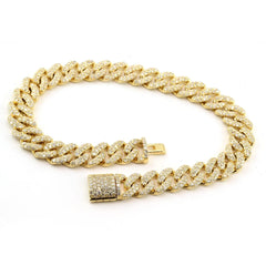 10k Yellow Gold 4.85 CTW Natural Round Diamond Cuban Bracelet 25.1g Armlet - 8"