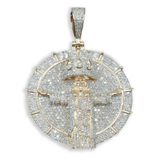 10k Yellow Gold 8.25 CTW Diamond Jesus Cross Medallion Pendant 27.81g Charm