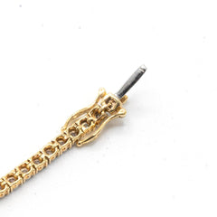 3MM 10k Yellow Gold 2.85CT Diamond 3 Graduating 16MM Heart 7.5" Tennis Bracelet