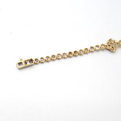 10k Yellow Gold 0.75CTW Diamond Graduating 11MM Clove Tennis Bracelet - 7 Inches