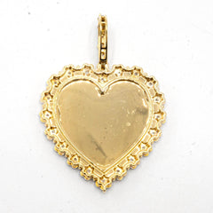 925 Silver with 0.1CTW Diamond Illusion Setting Heart Memory Pendant 7.2g Charm