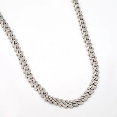 8MM 10k White Gold 2 Row 5.25CTW Diamond Cuban Necklace 41.73g Chain - 20 Inches