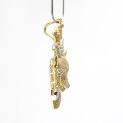 10k Yellow & White Gold 2 CTW Diamond Goat Head Crown Bail Pendant 10.55g Charm
