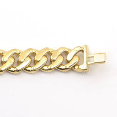 10k Yellow Gold 4.85 CTW Natural Round Diamond Cuban Bracelet 25.1g Armlet - 8"