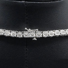 4.5MM Hip Hop Silver 2 CTW Round Diamond Tennis Chain 27.8g Men Necklace - 18