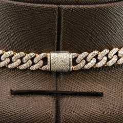 22" 8MM Men 10k Yellow Gold 9.62 CTW Diamond Cuban Necklace 41.87g Hip Hop Chain