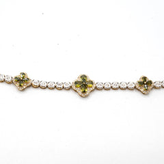 10k Yellow Gold 0.75CTW Diamond Graduating 11MM Clove Tennis Bracelet - 7 Inches