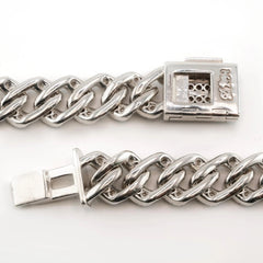 Hip Hop 14MM Men Silver 7.05CTW Diamond Cuban Necklace 148.33g Chain - 22 Inches