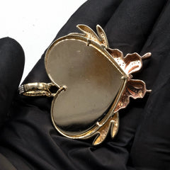 10k Tri Color Gold 1.35 CTW Diamond Butterfly Heart Memory Pendant 20.1g Charm