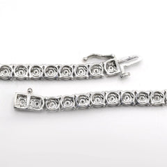 4.5MM Hip Hop Silver 2 CTW Round Diamond Tennis Chain 27.8g Men Necklace - 18