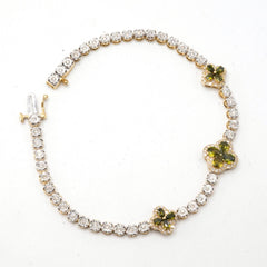 10k Yellow Gold 0.75CTW Diamond Graduating 11MM Clove Tennis Bracelet - 7 Inches