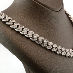 Hip Hop 14MM Men Silver 7.05CTW Diamond Cuban Necklace 148.33g Chain - 22 Inches